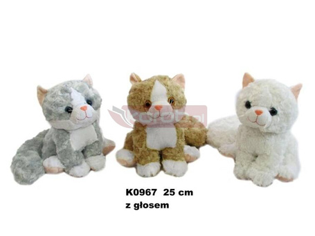 Kot z głosem 25cm MIX