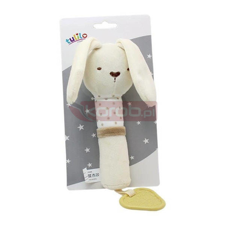 Zabawka z dźwiękiem - Króliczek karmelowy 17 cm