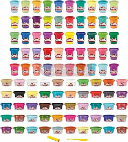 PLAY DOH CIASTOLINA ZESTAW 100 KOLOROWYCH TUB mega paka ponad 4kg ciastolin F4636