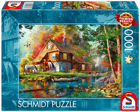 Puzzle PQ 1000 Młyn wodny piękną jesienią