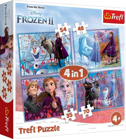 Puzzle 4w1 Kraina Lodu 2 (Frozen 2) - Podróż w nieznane
