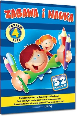 Zabawa i nauka (poziom: 4 lata) +32 naklejki Greg