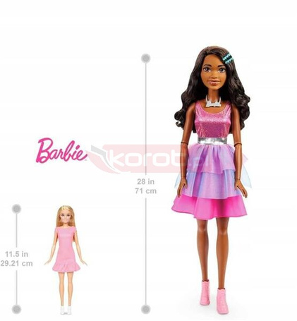 LALKA BARBIE DUŻA LALKA BARBIE 71 cm w różowej sukience HJY03