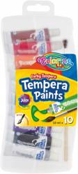 COLORINO FARBY TEMPERA 10 KOL w tubkach + pędzelek 68291