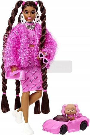 Lalka Barbie Extra Moda z pieskiem w autku HHN06