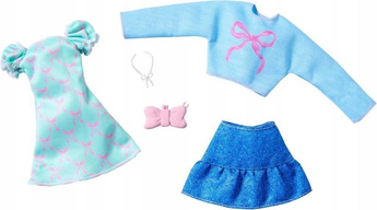 BARBIE UBRANKO DLA LALKI 2-pak HYV05 sukienka z koakrdką, top, spódnica