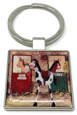 Brelok do kluczy K01 Konie w stajni