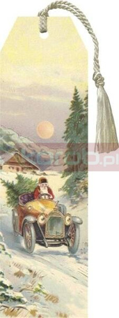 Zakładka 140 ze wstążką Święta Mikołaj w aucie