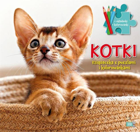 Książeczka z puzzlami i kolorowankami Kotki