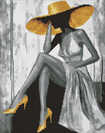 Diamentowa mozaika - Złota Pani 40x50cm