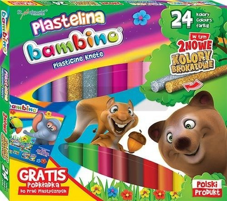 Plastelina 24 kolory BAMBINO
