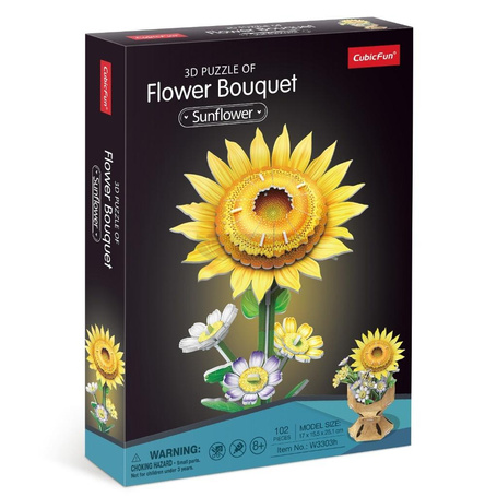 Puzzle 3D Bukiet kwiatów Słoneczniki