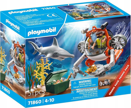 PLAYMOBIL 71860 Poszukiwanie skarbów z łodzią podwodną zestaw +4 lata