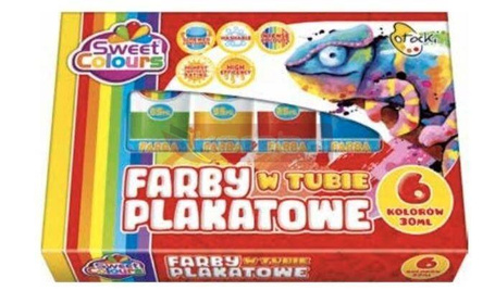 Farby plakatowe w tubie 6 kolorów 30ml
