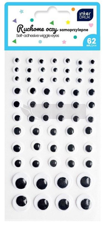 Oczy ruchome samoprzylepne 62szt