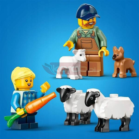 LEGO CITY 60461 Czerwony traktor z przyczepą i owcą, zestaw klocków +4 lata
