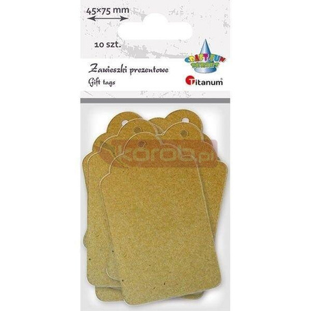 Zawieszka prezentowa kartonowa kreda 45x75mm 10szt