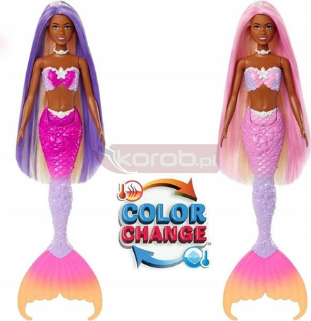 LALKA BARBIE SYRENKA BROOKLYN Z DŁUGIMI WŁOSAMI zmieniająca kolor HRP98