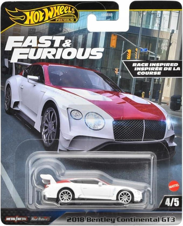 HOT WHEELS PREMIUM FAST & FURIOUS 4/5 2018 Bentley Continental GT3 HVR63