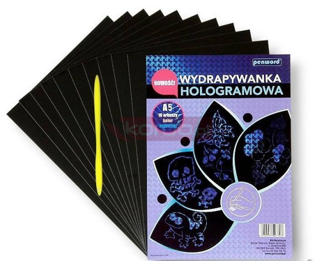 Wydrapywanka hologramowa A5 niebieska