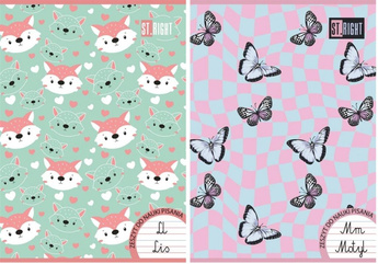 Zeszyt A4/32K linia dwukolorowa mix (15szt)