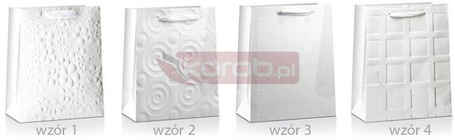 Torba prezentowa Lux biała 32x26x10cm MIX