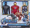 MARVEL AVENGERS TITAN HERO zestaw 3 figurek IRON MAN, THOR, CZARNA PANTERA F5291