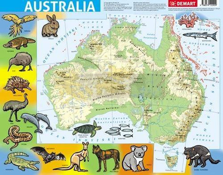 Puzzle ramkowe - Australia fizyczna