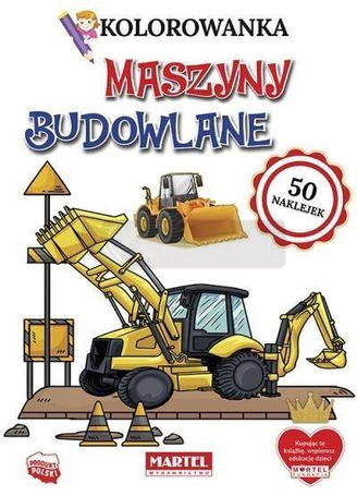 Kolorowanka z naklejkami Maszyny budowlane