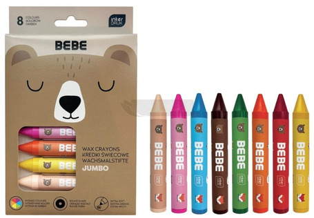Kredki świecowe Jumbo Bebe Friends 8 kolorów