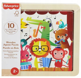 FISHER PRICE PUZZLE DREWNIANE 9 elementów ZWIERZĄTKA ZOO dla dzieci +2 lata HXV18