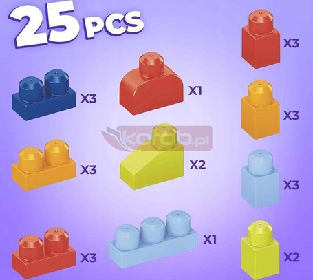 MEGA BLOKS POJEMNIK Z KLOCKAMI WESOŁY PIESEK CORGI HDK81
