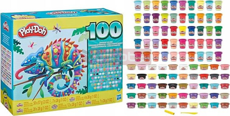 PLAY DOH CIASTOLINA ZESTAW 100 KOLOROWYCH TUB mega paka ponad 4kg ciastolin F4636