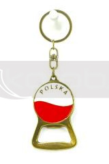 Brelok metalowy Otwieracz z Orłem i Flagą 6cm