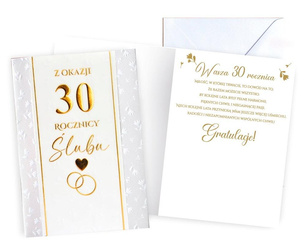 Karnet Rocznica ślubu 30