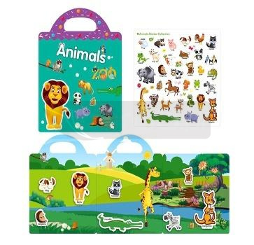 Książeczka z naklejkami wielorazowymi zwierzęta