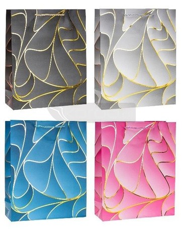 Torebka ozdobna 26x32x10cm hot-stamp mix ROZETTE