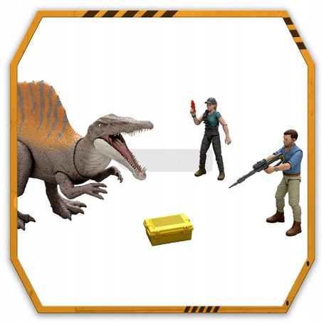 JURASSIC WORLD ODRODZENIE ZESTAW GROZY Spinozaur + figurki JGB54