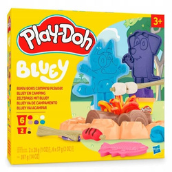 PLAY DOH CIASTOLINA ZESTAW BLUEY KAMPING 8 tub, zestaw dla dzieci +3 lata G0229