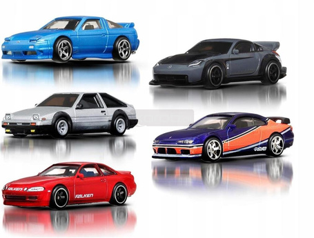 HOT WHEELS PREMIUM DIORAMA zestaw 4 autek FAST & FURIOUS Tokyo Drift JFL99