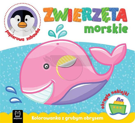 Zwierzęta morskie. Kolorowanka z grubym obrysem