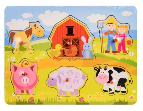 Układanka drewno - farma