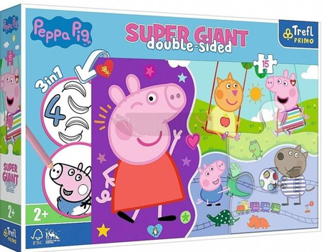 Puzzle 15 Poznaj wesołą Świnkę Peppę TREFL