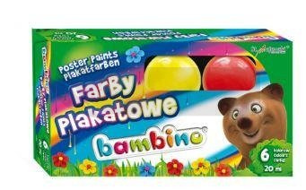 Farby plakatowe 6 kolorów 20ml Bambino