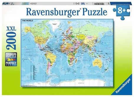 Puzzle 200 Mapa świata XXL