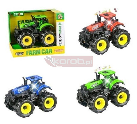 Traktor ze światłem i dźwiękiem 14,5cm mix