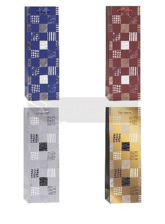 Torebka ozdobna na butelkę 12x35x9cm mix ROZETTE