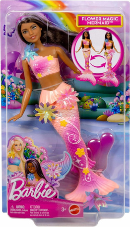 LALKA BARBIE SYRENKA ROZKWITAJĄCE KWIATY syrenka z magicznymi kwiatami JDM73