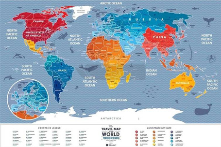 Mapa zdrapka - Travel Map Weekend World