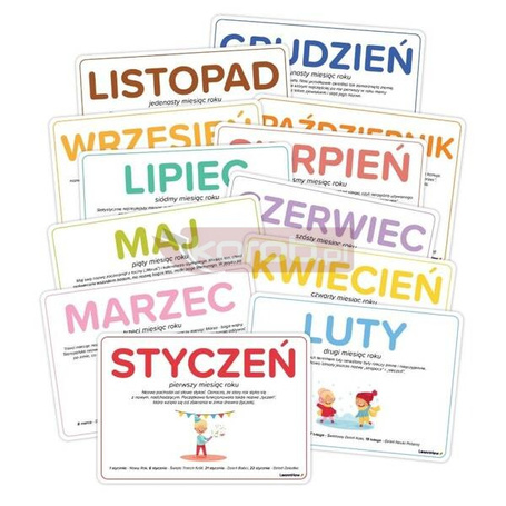 Plansze edukacyjne A5 - Miesiące 12 kart